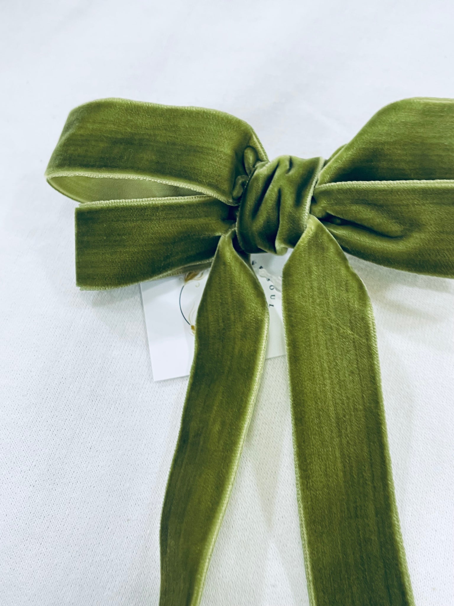 "Velvet Trails"(olive green)bow