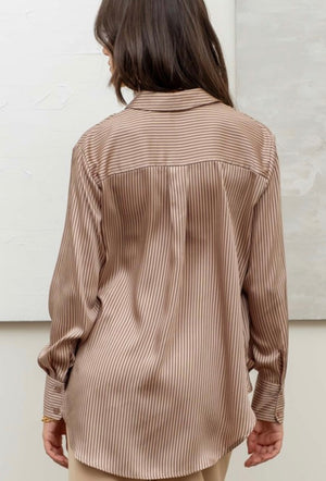 "Luxery Lines" (light mocha) top