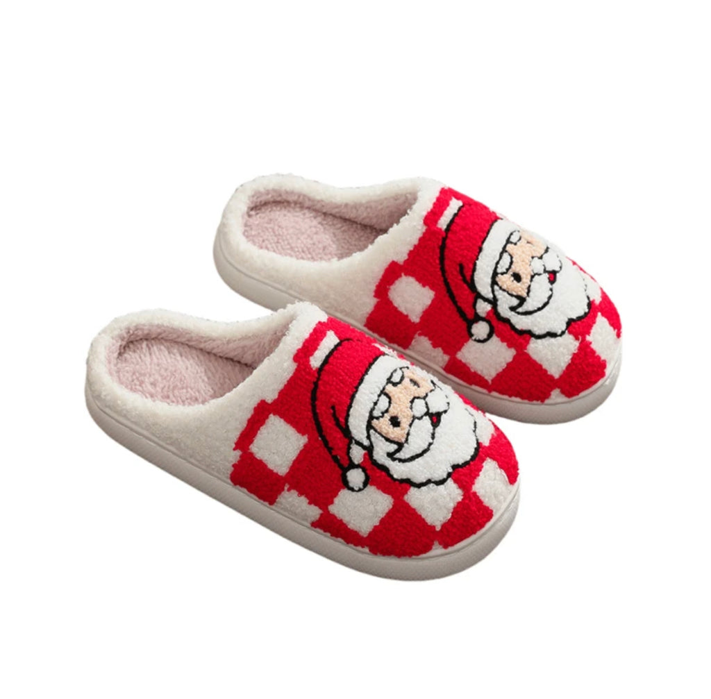 "Check For Santa" Christmas house shoes