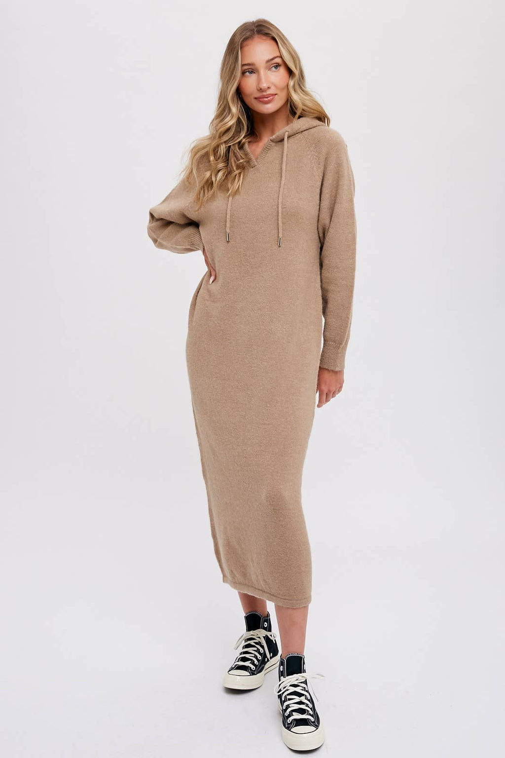 “A Day For A Latte” hooded sweater  dress