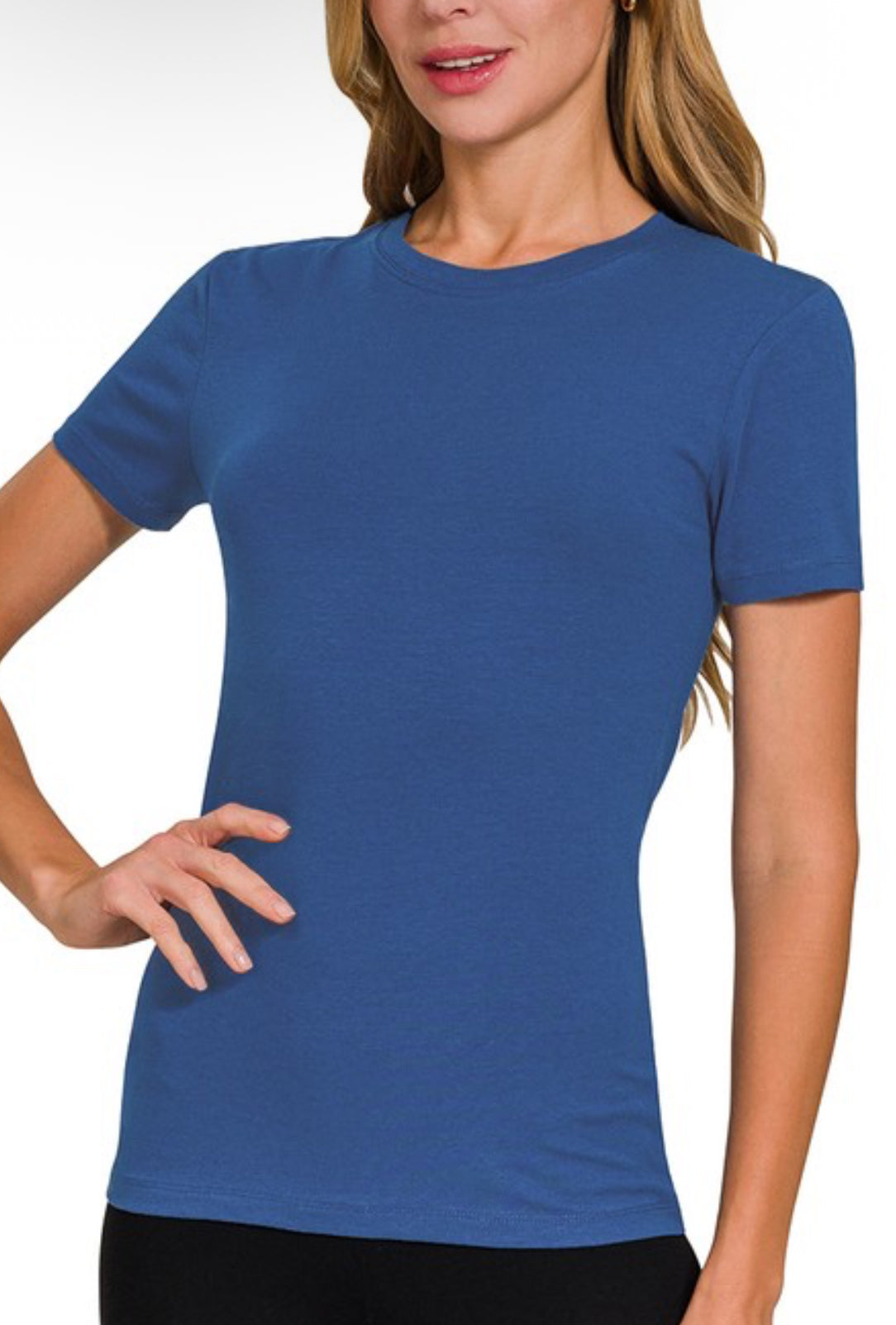 “Bare Essentials” (Lt navy) tee