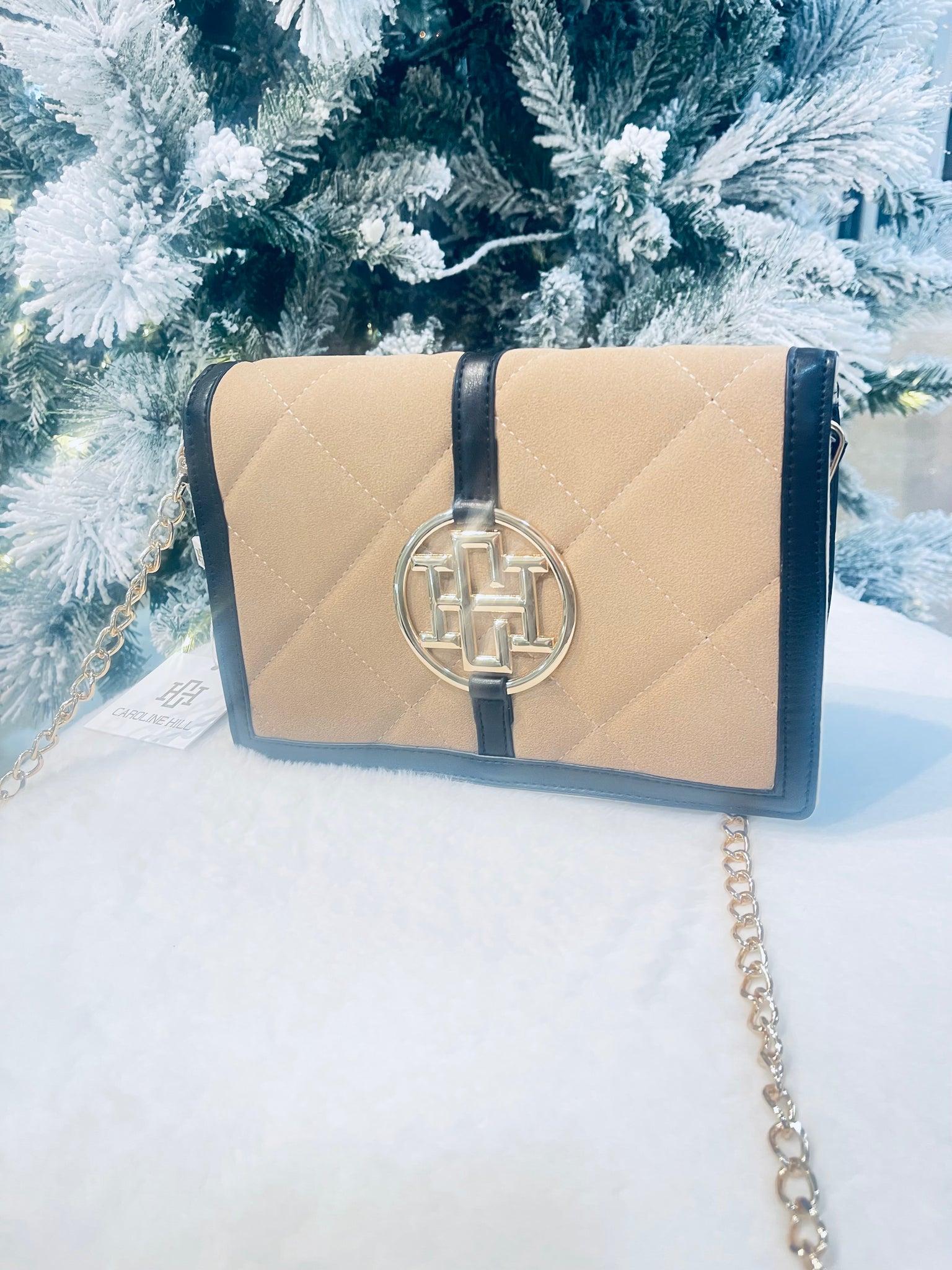 "Cecilia" (latte black) Carolina Hill Handbag