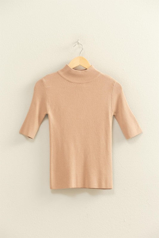 "Coffee Talks" (dark taupe) top