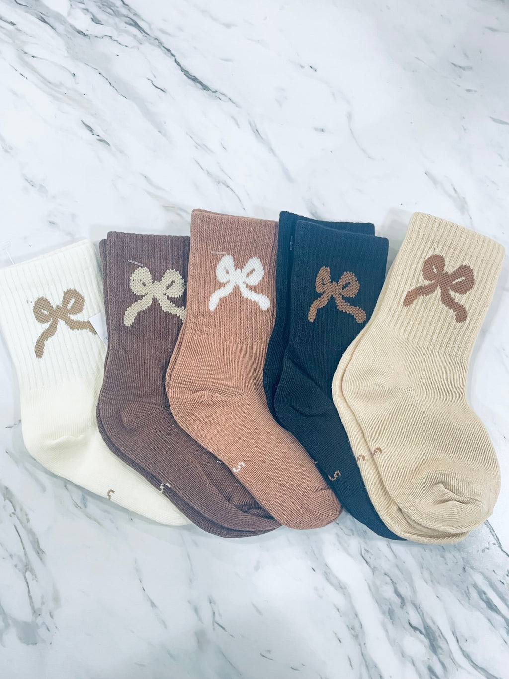 "Bow Comfort" (chocolate) kid socks