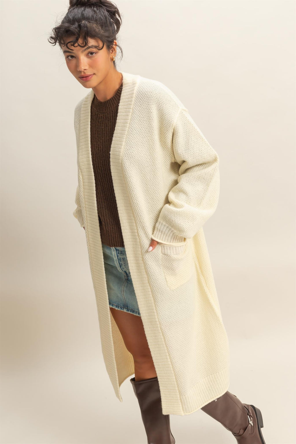 "Winter White Cardigan"sweater