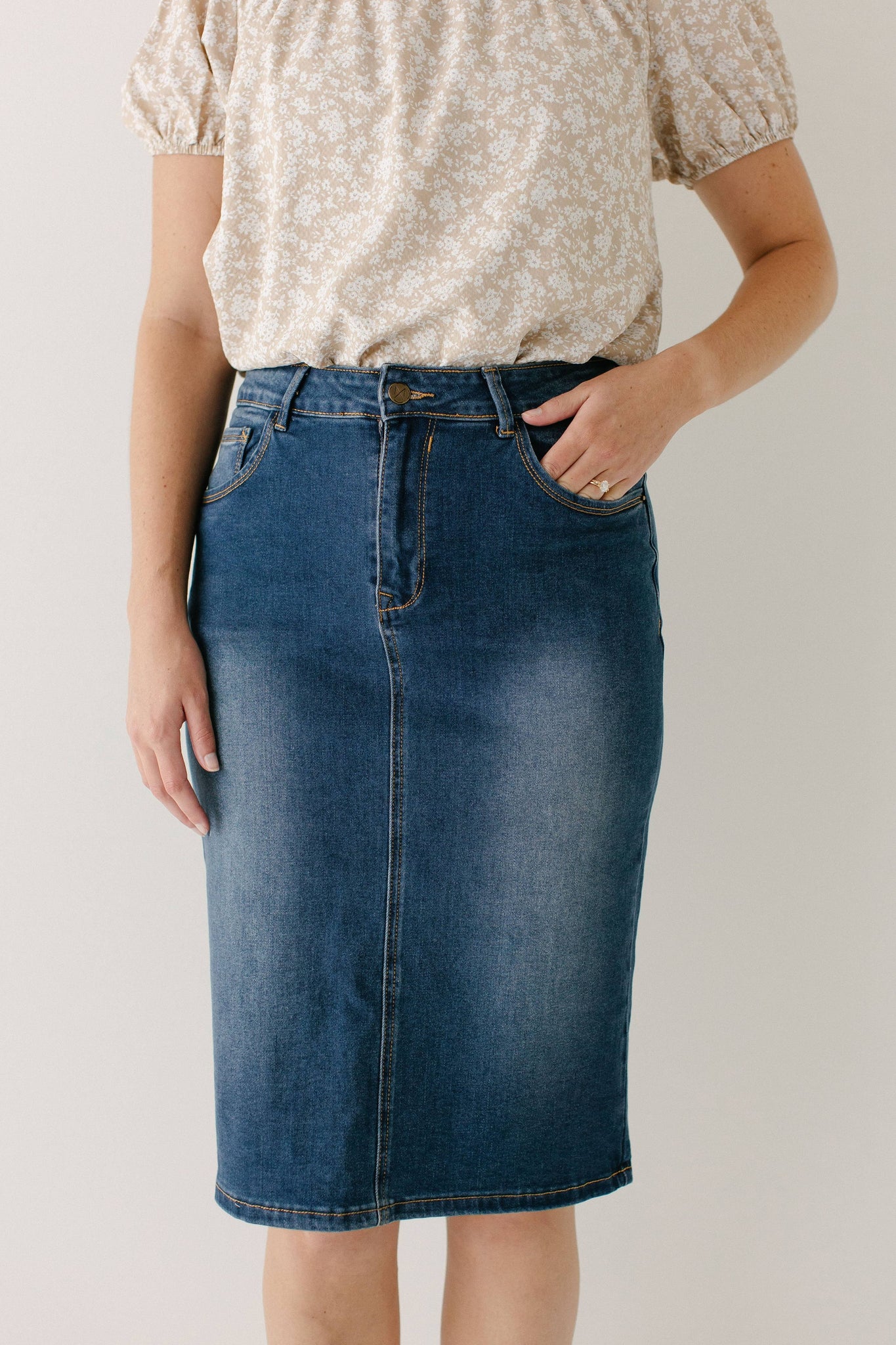 'Wren' Classic Denim Skirt