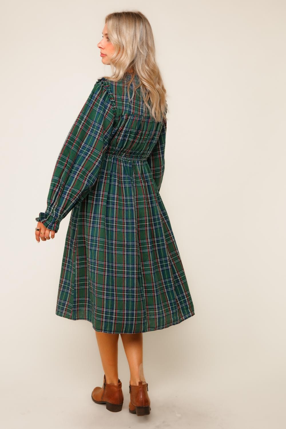 "Merry In Plaid" (green) plus dress