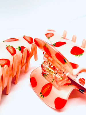 "Strawberries and Cream" claw clip