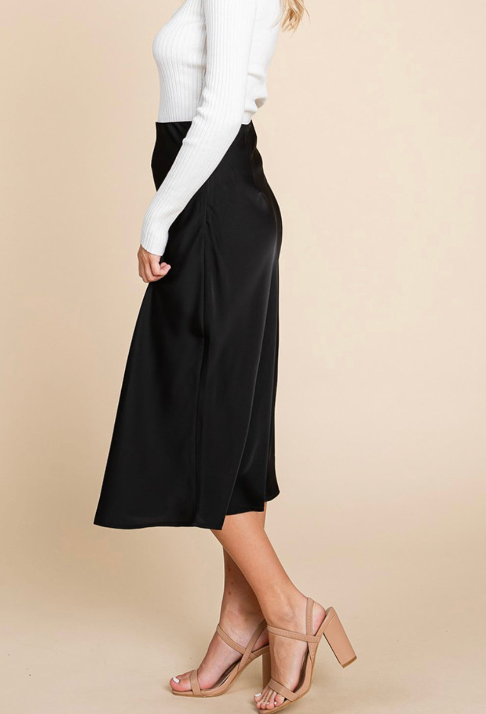 "Business Haze" (black) silk skirt