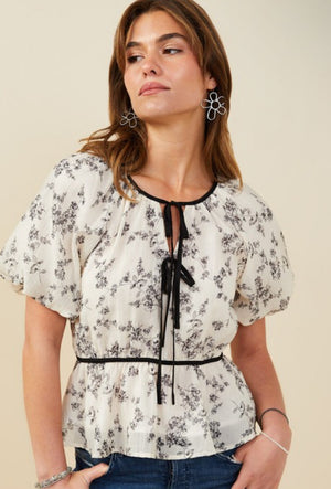 "Make It Look Easy" (black & white) top
