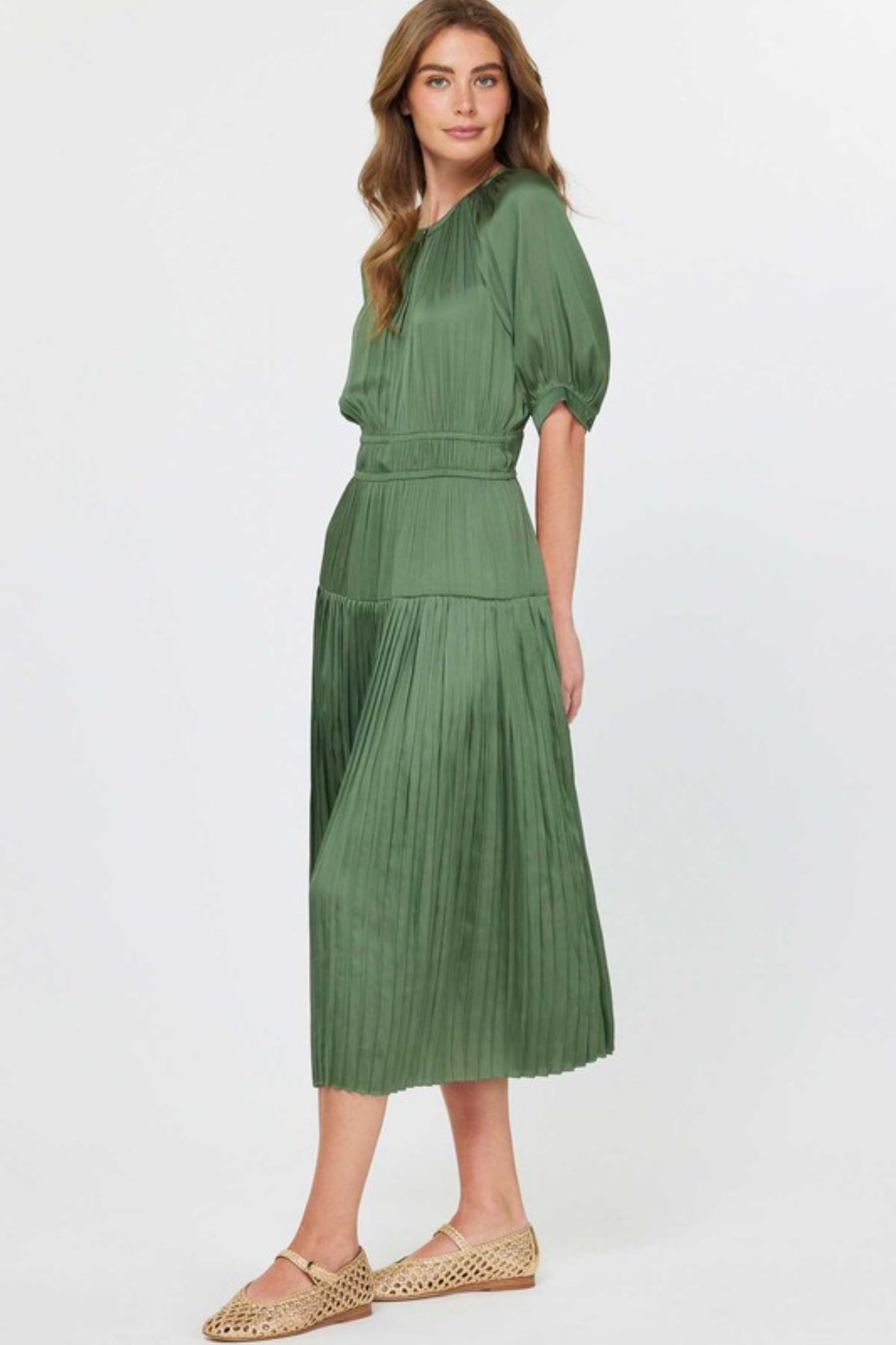 “Luxury Awaits” (dusty green) dress