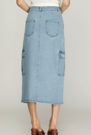"Indigo Charm" denim skirt