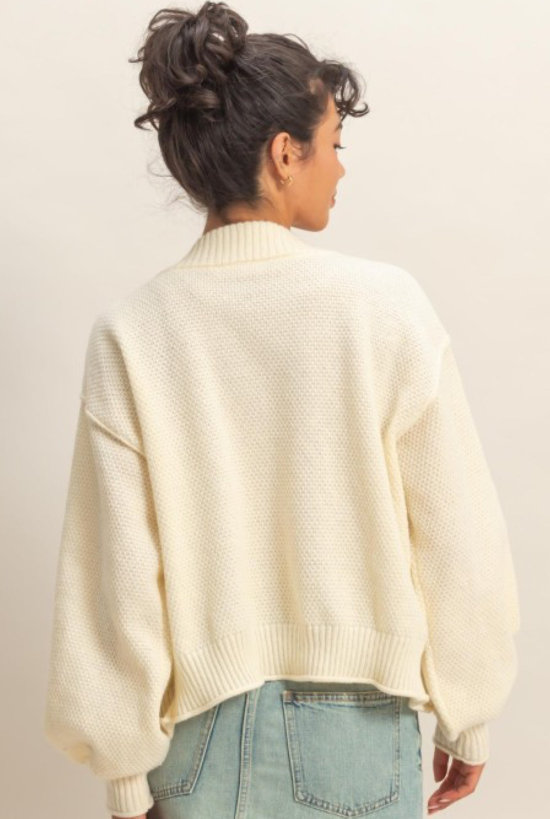 "Layered Seasons" (ivory) cardigan