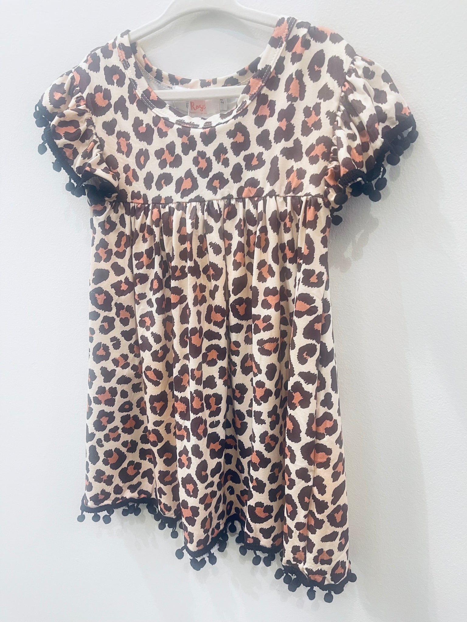 "Wild One Pom Pom" little girls dress