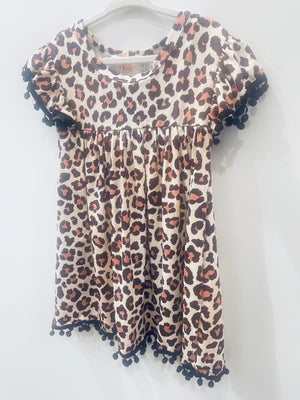 "Wild One Pom Pom" little girls dress