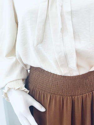 "Trimmed In Lace and Ribbons" (brown) skirt