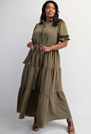 “Glow Differently” (Olive)plus dress