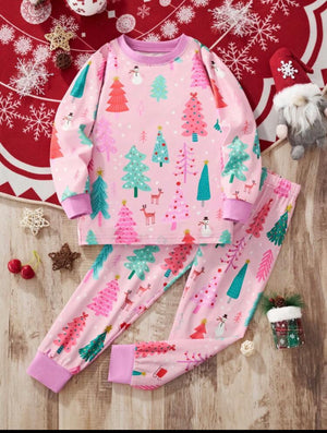 "Cutie at Christmas" girls pajamas