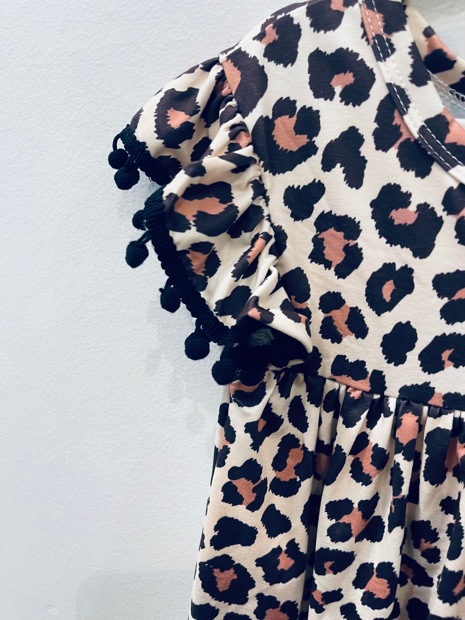 "Wild One Pom Pom" little girls dress