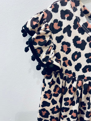 "Wild One Pom Pom" little girls dress