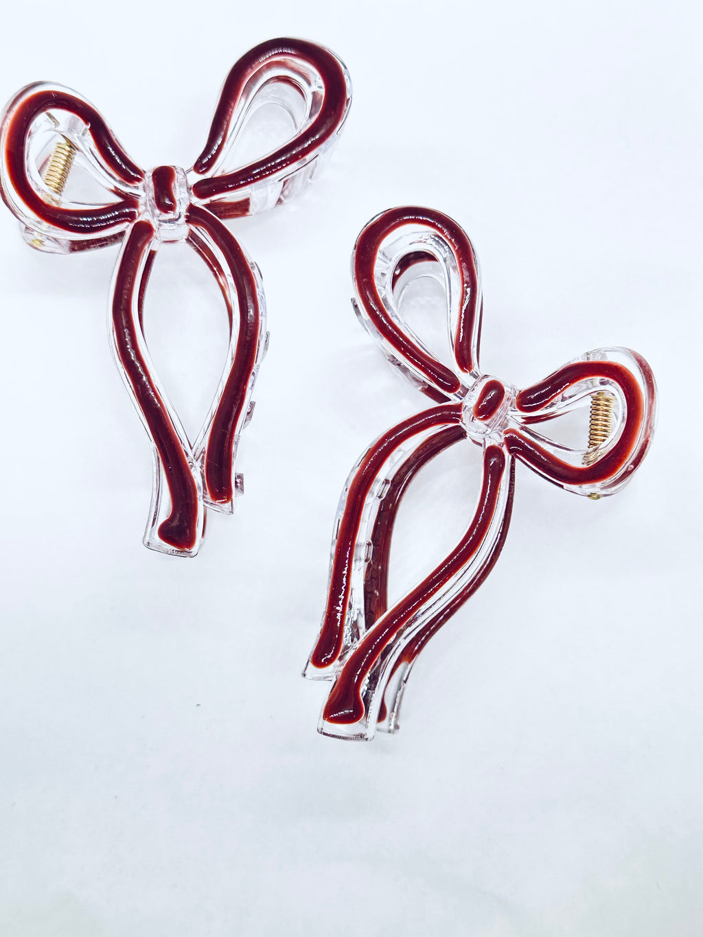 “Bow Era” (dark brown/clear)  claw clip