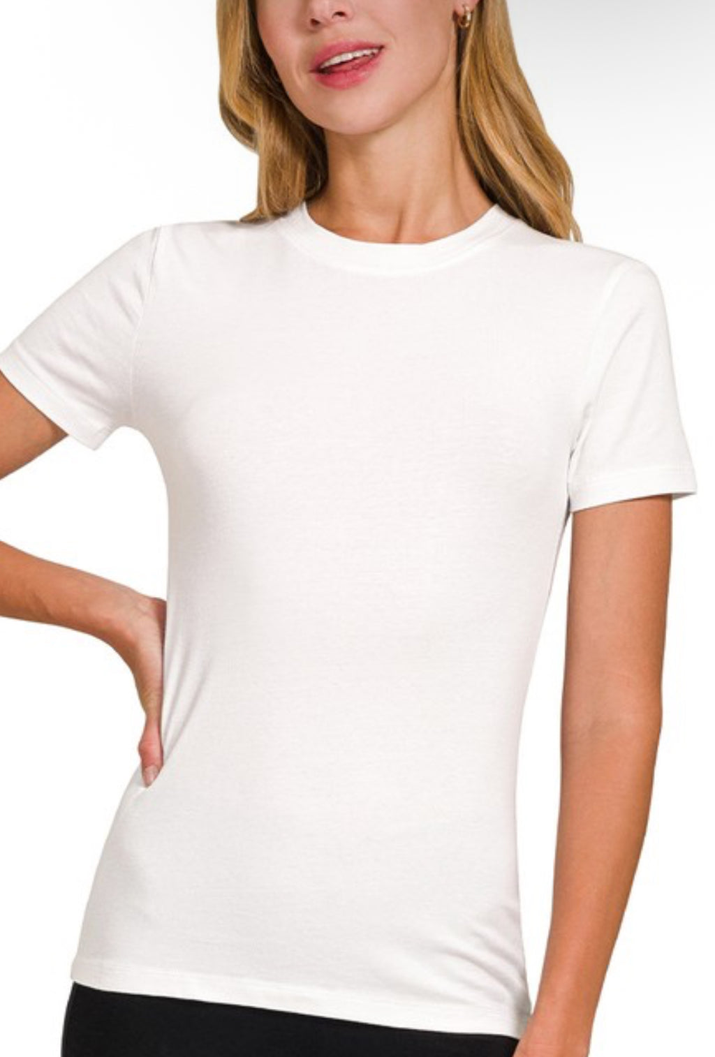 “Bare Essentials” (white) tee