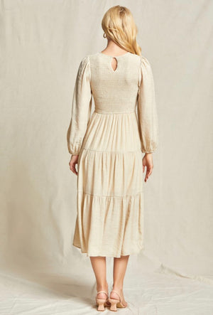 “In Total Agreement” (taupe) dress