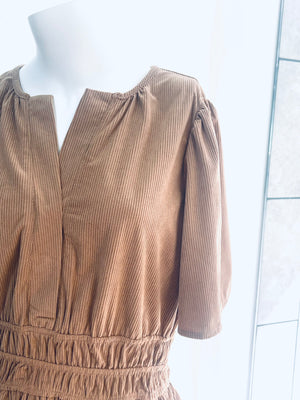 "Autumn Stroll" (taupe) dress
