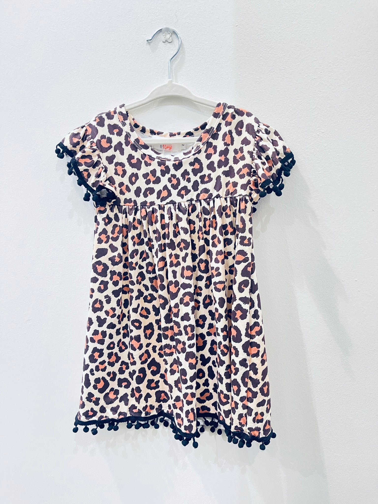 "Wild One Pom Pom" little girls dress