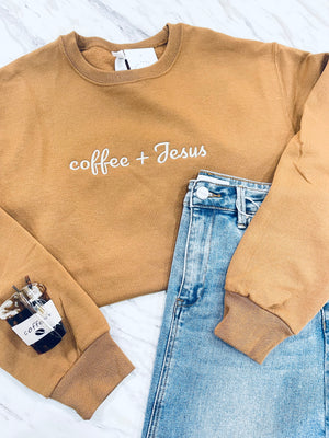 "Coffee + Jesus" reg & plus sweatshirts