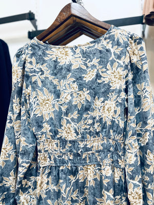 "Maplewood Romance" (Dusty blue) dress