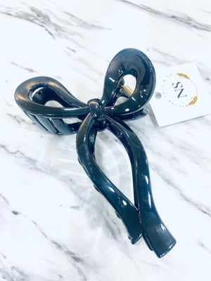 “Bow Era” (gloss black) claw clip