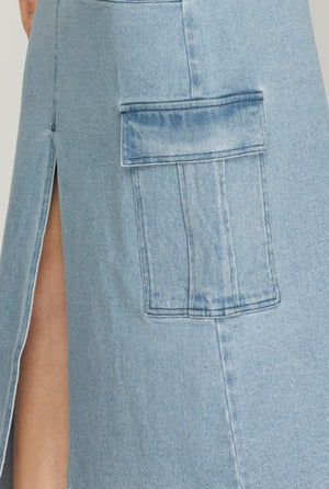 "Indigo Charm" denim skirt