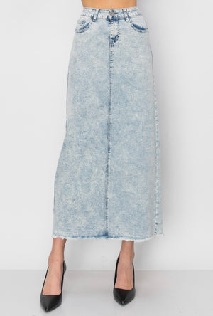 "Light Distressed Blues" long Be-Girl skirt