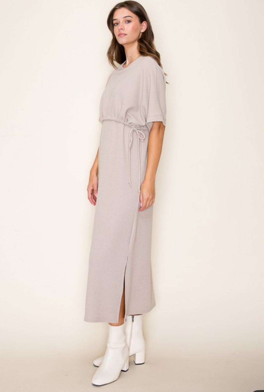 “Fitting Room Favorite” (taupe) dress