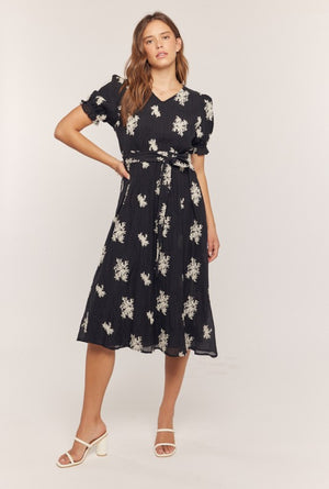 "Elegant in Embroidery" (black) Dress