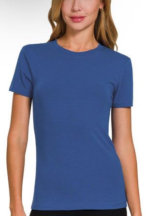 “Bare Essentials” (Lt navy) tee