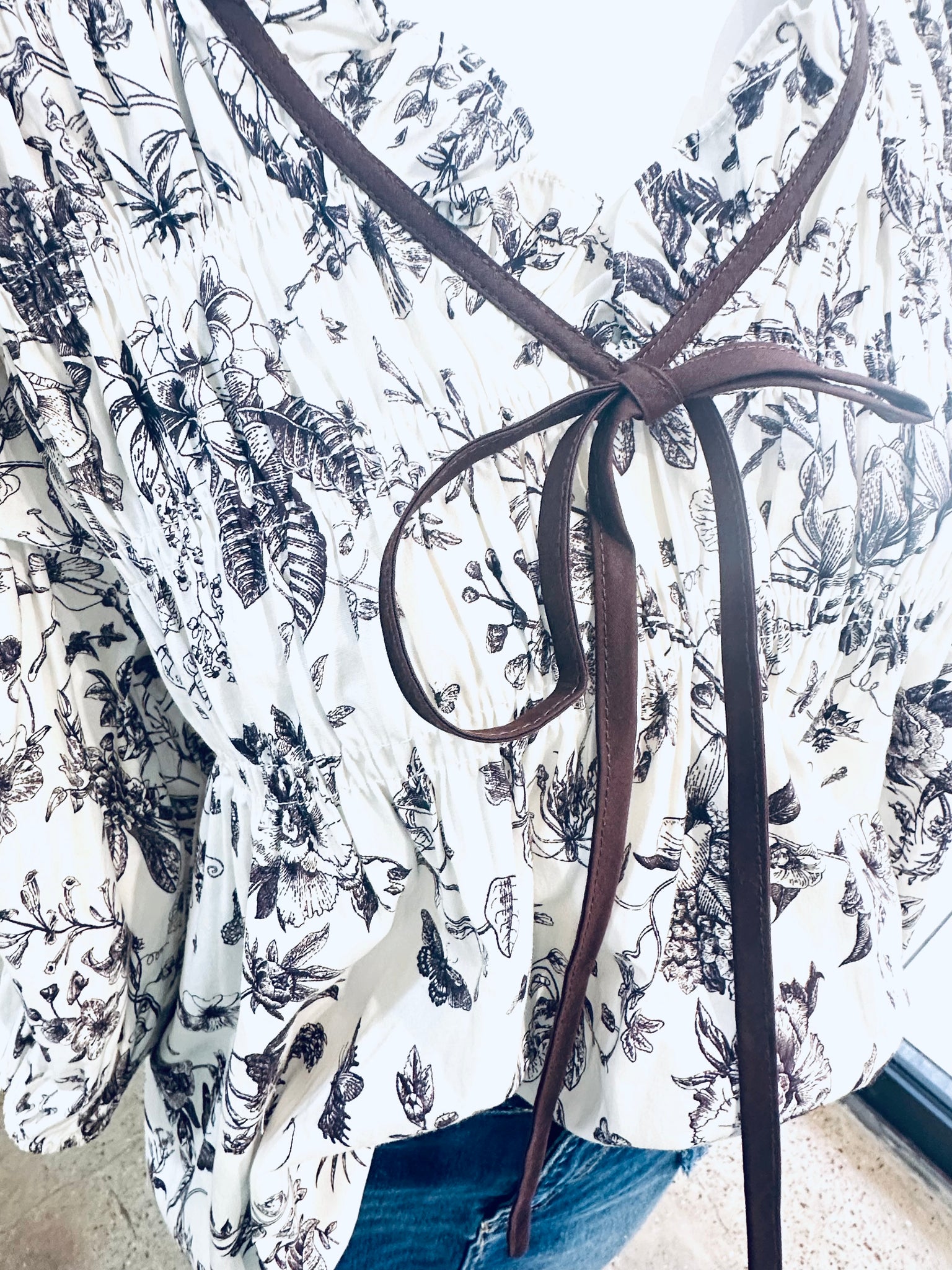 “Prairie Blossom” (brown) top