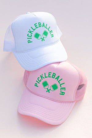 "Pickleball" (white) trucker hat