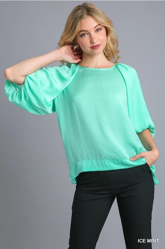 "Anytime Anywhere" (ice mint) top