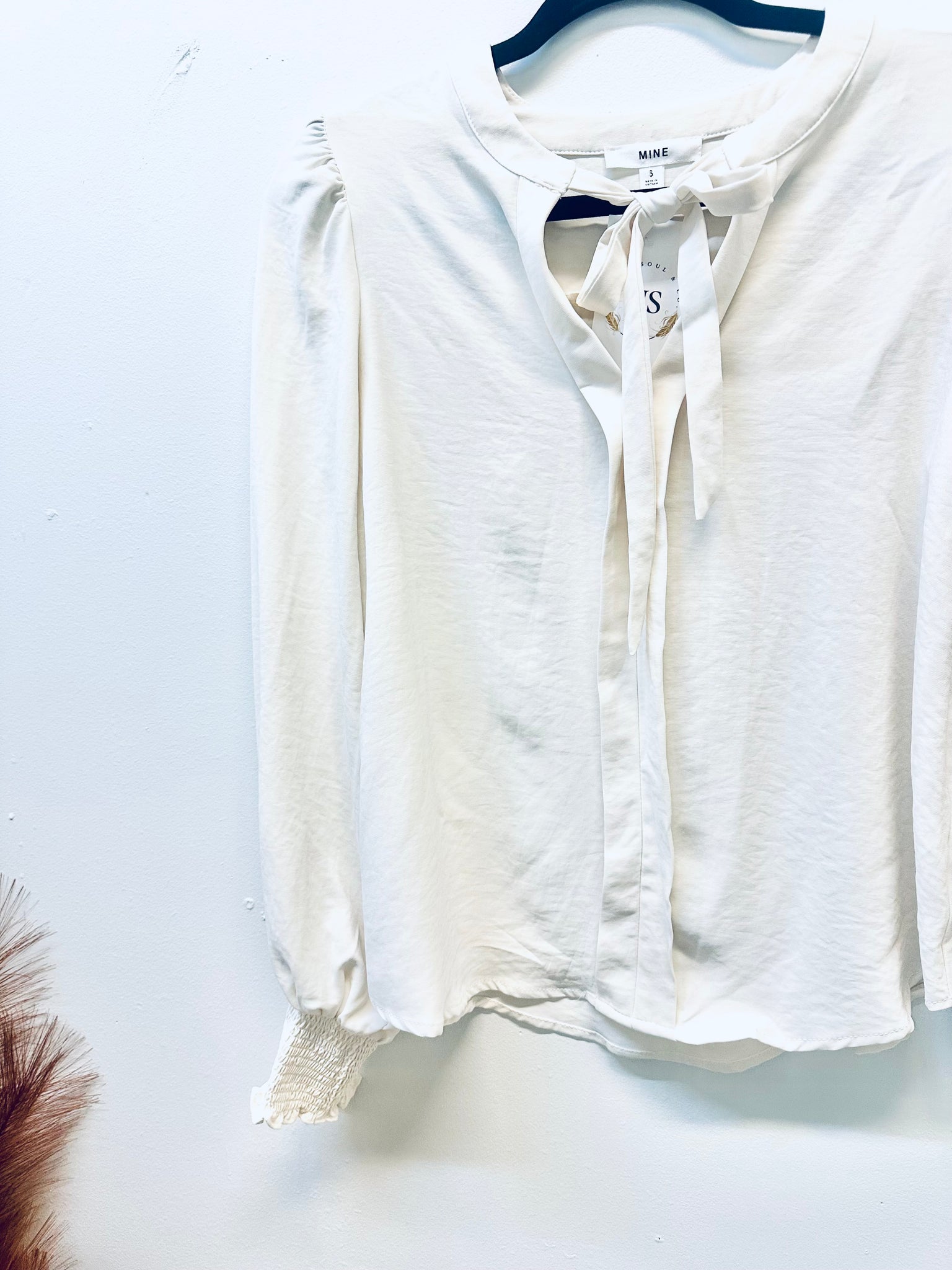 "Address The Subject" (cream) reg & plus top