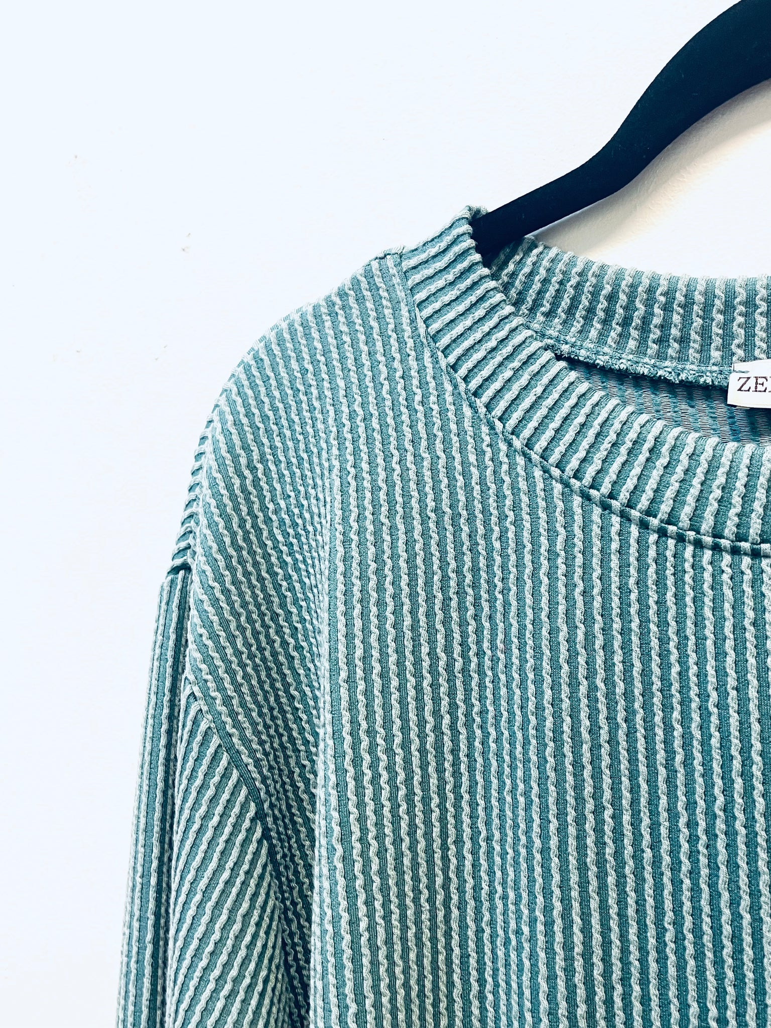 "Cozy Curve Appeal" (jade) top