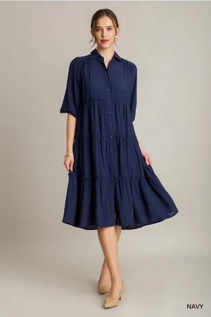 "Simplifying Sundays" (navy) dress