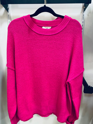 "Cozy for the Winter" (Hot Pink) Sweater