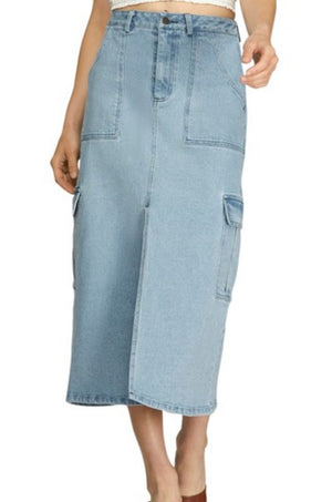"Indigo Charm" denim skirt