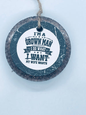 "I'm A Grown Man" car freshie