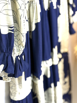 “Twilight Petals” (navy) dress