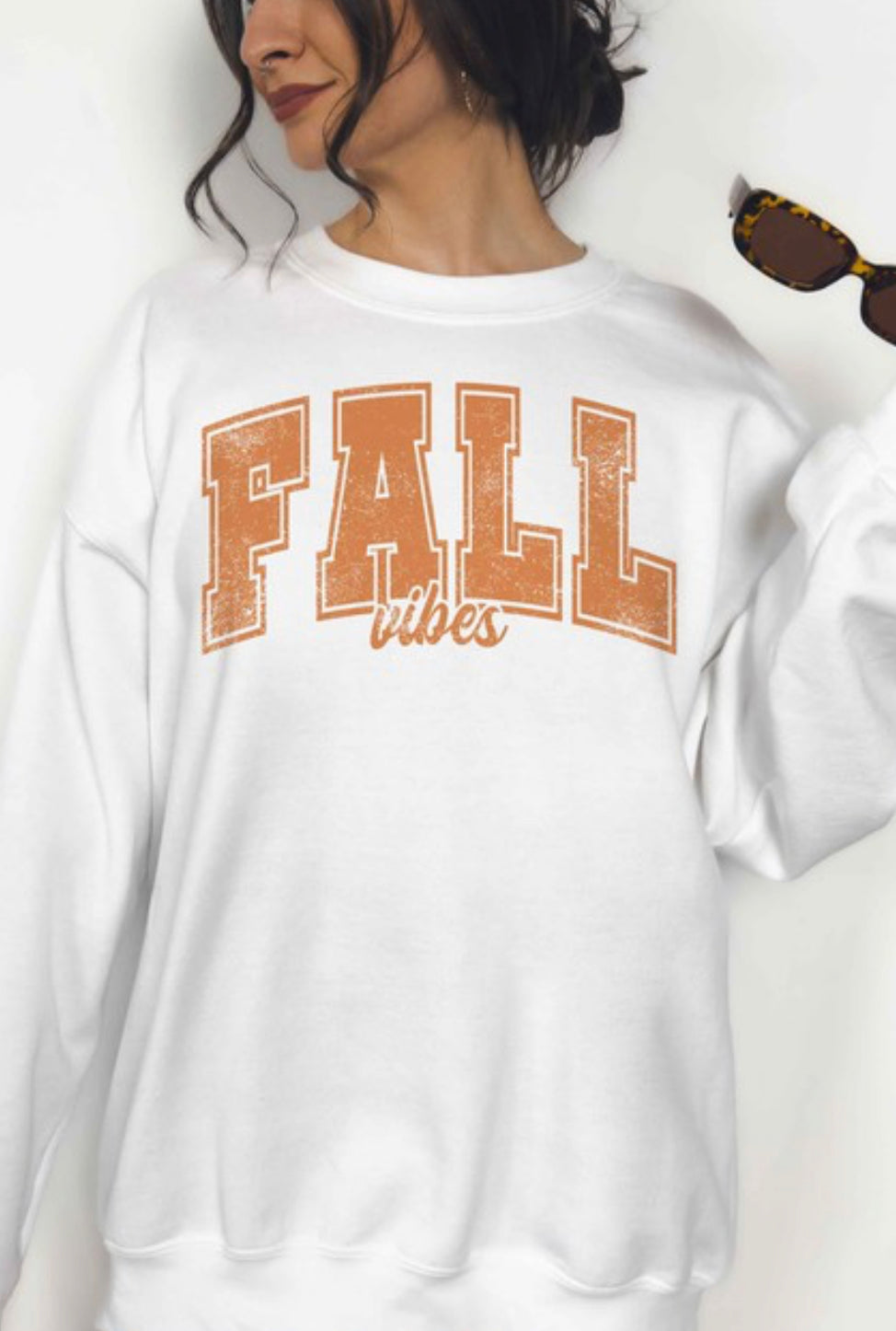 "Fall" (White) Reg & Curvy Sweatshirt