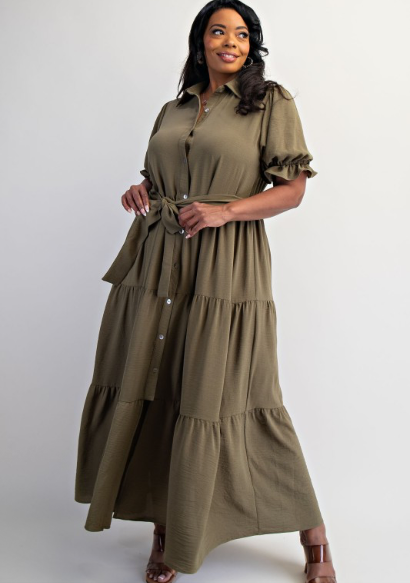 “Glow Differently” (Olive)plus dress