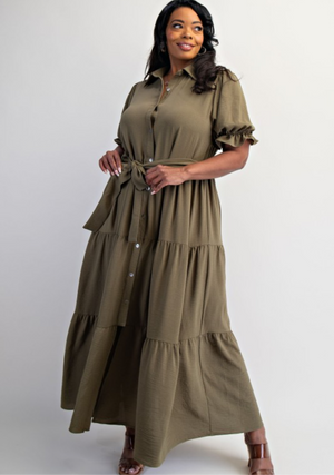“Glow Differently” (Olive)plus dress